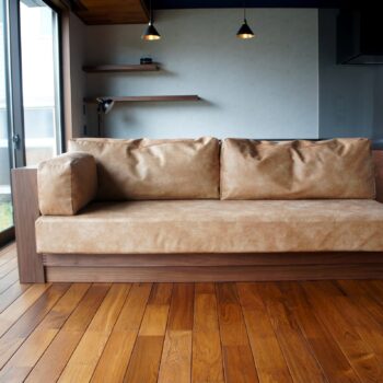 ソファ、オットマン、ウォールナット