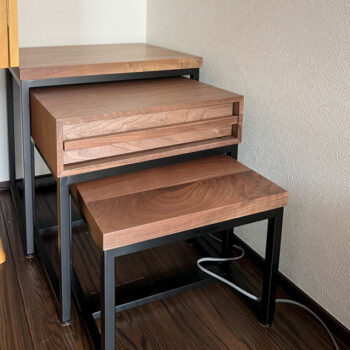 ネストテーブル(花台、収納付きスツール）