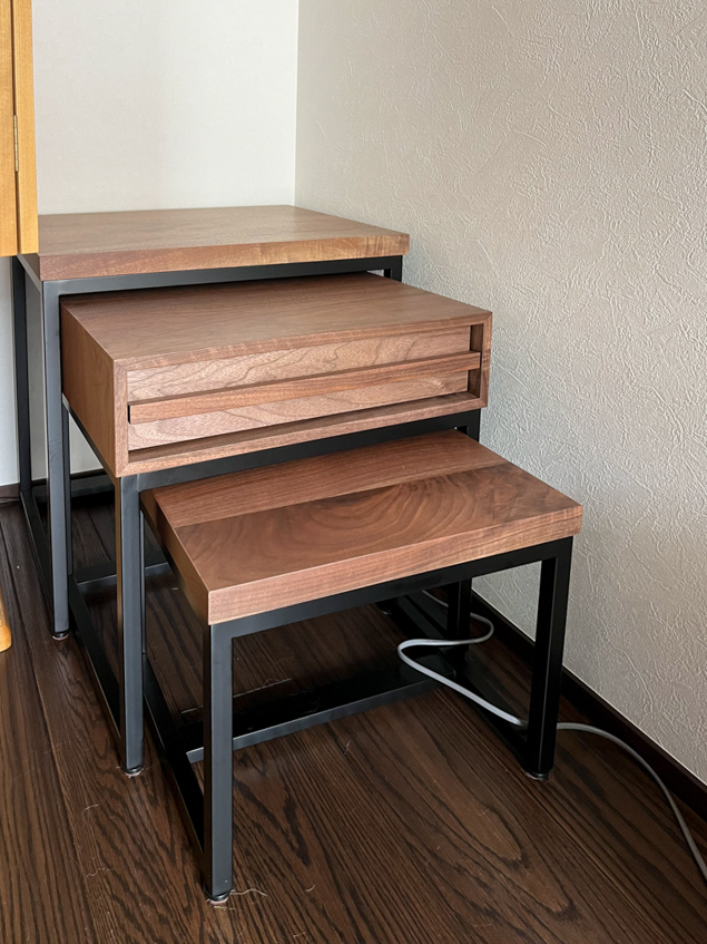 ネストテーブル(花台、収納付きスツール）